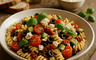 Mediterraner Nudelsalat (25 Min) | Frisch & Würzig | Rezept - Rothsteiner