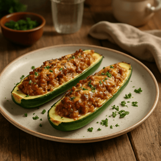 Gefüllte Zucchini (45 Min) | Herzhaftes Veggie-Rezept | Rezept - Rothsteiner