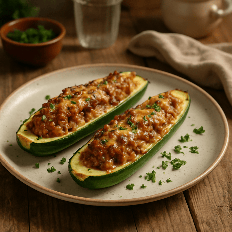 Gefüllte Zucchini (45 Min) | Herzhaftes Veggie-Rezept | Rezept - Rothsteiner
